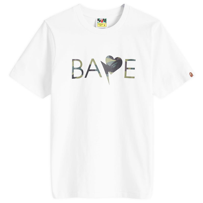 Tričko BAPE A Bathing Ape 1st Camo Heart Bapeogo T-Shirt Biela | 001TEK302039L-WXG