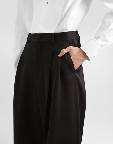 Nohavice Dolce & Gabbana Wool Gabardine Trousers Čierna | GP17DTFU21EN0000_1, 2