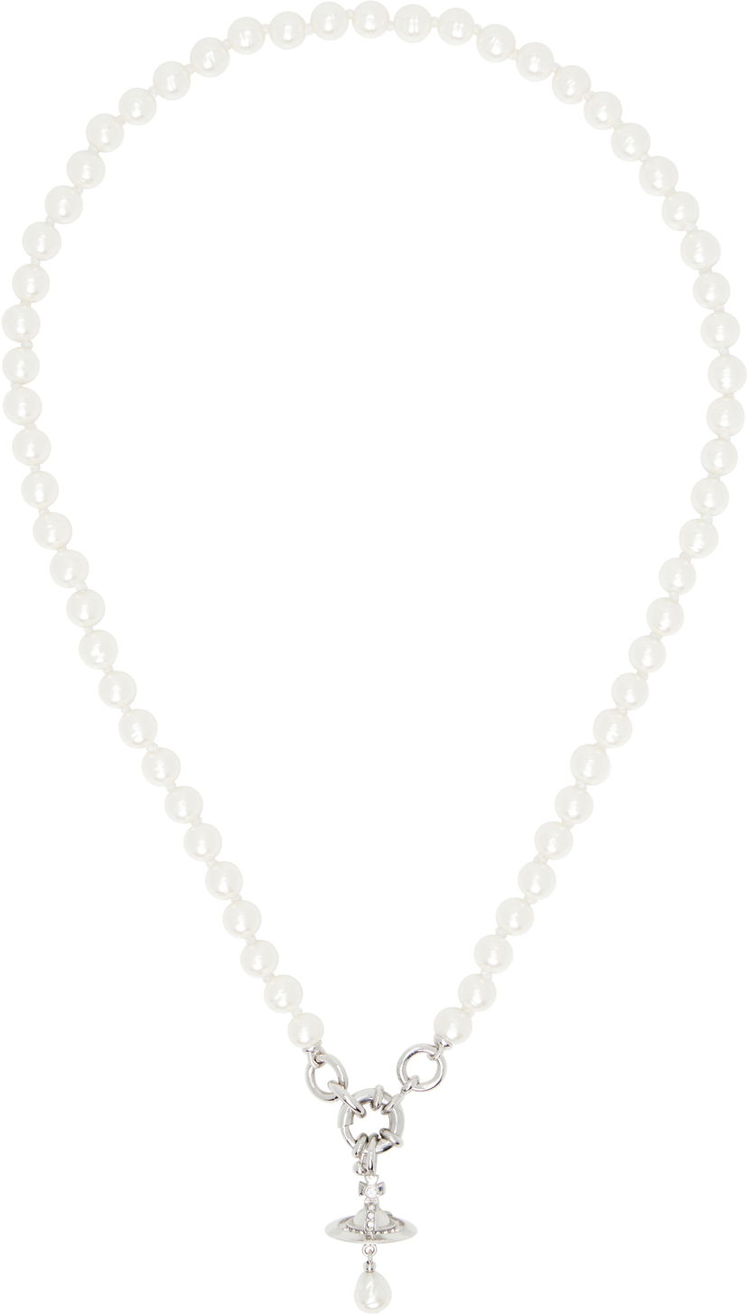 Náhrdelník Vivienne Westwood Vivienne Westwood Aleksa Pearl Pendant Necklace Biela | 6301013C-02P543-