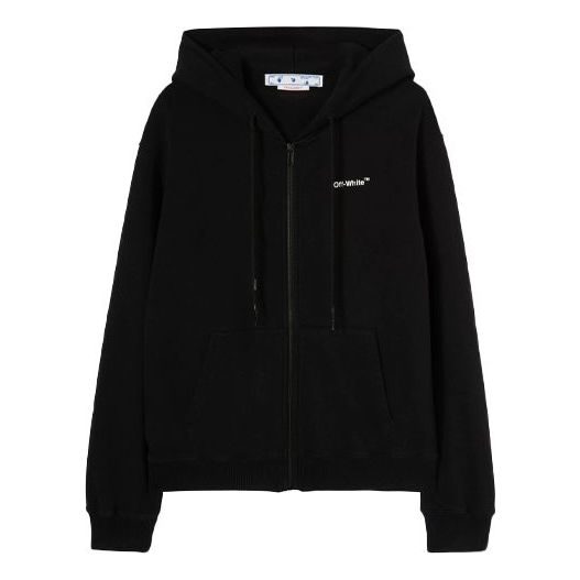 Mikina Off-White Off-White SS22 Loose Fit Zip-Up Hoodie Čierna | OMBE013C99FLE0031001