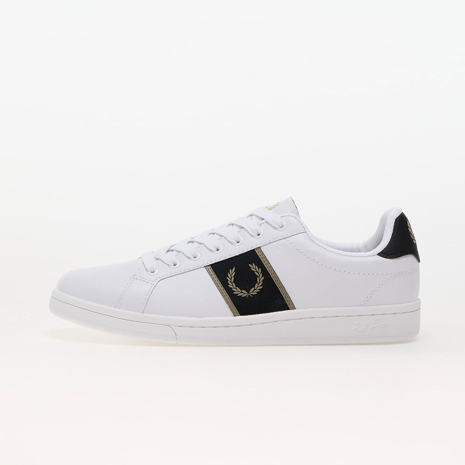 Tenisky a topánky Fred Perry B721 Leather/Branded Webbing White/ Warm Grey Biela | B6304 U62, 0