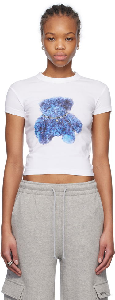 Crop Top We11done We11done Studded Bear Cropped T-Shirt Biela | WD-TT0-25-754-W-WH, 0