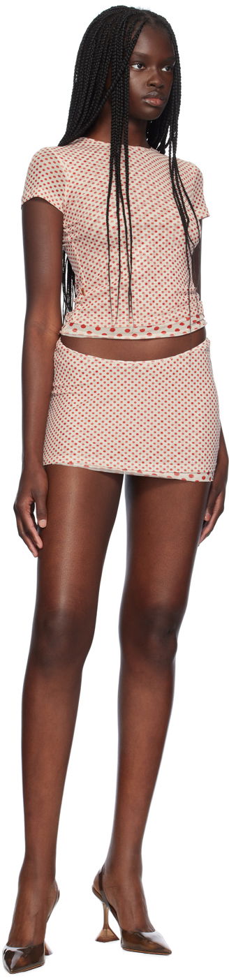 Sukňa Miaou Miaou Mini Polka Dot T-Shirt Béžová | 7184PM2WPD, 3
