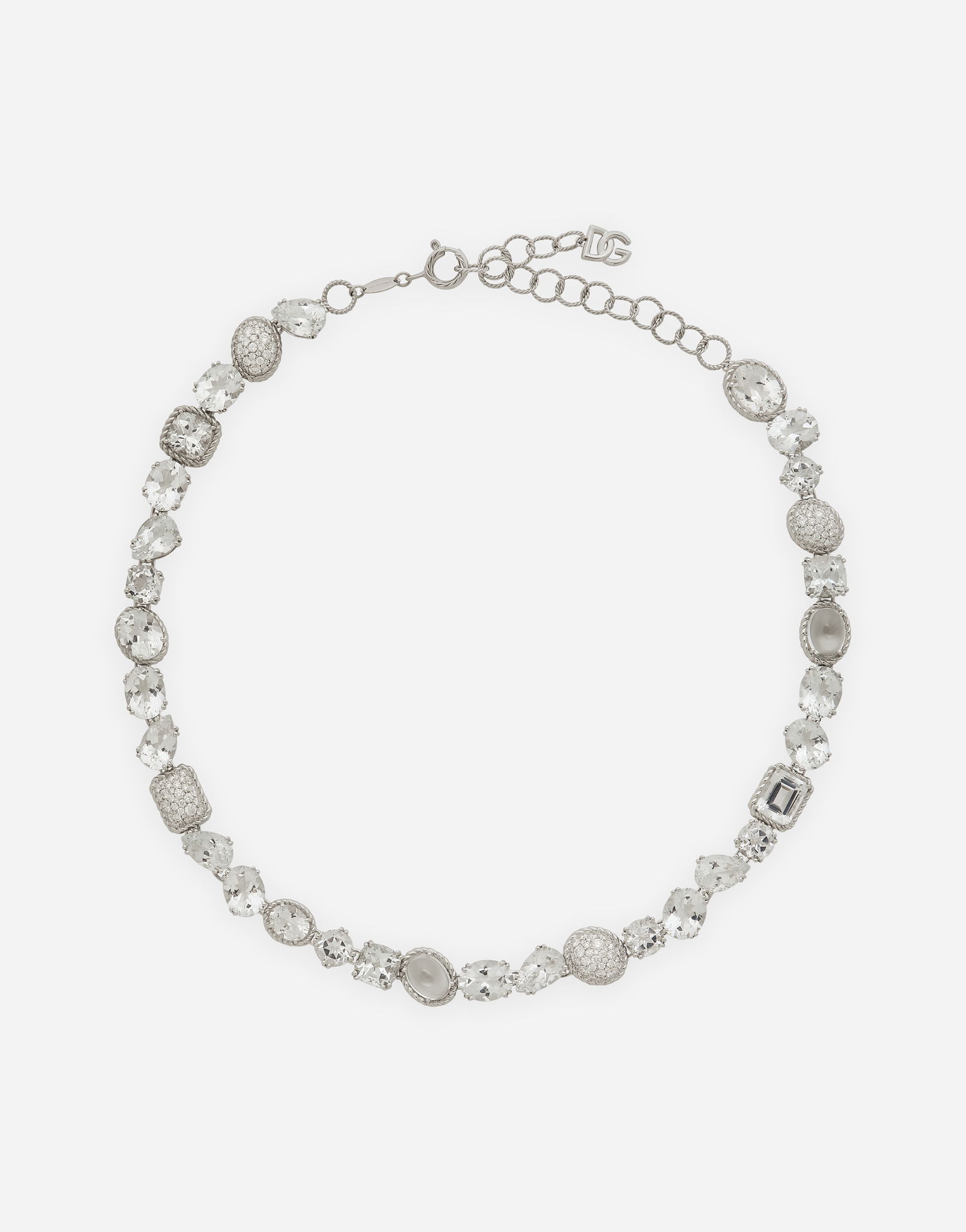 Náhrdelník Dolce & Gabbana Dolce & Gabbana Anna 18kt White Gold Necklace with Topazes Metalická | WNQA1GWTPCO80001, 0