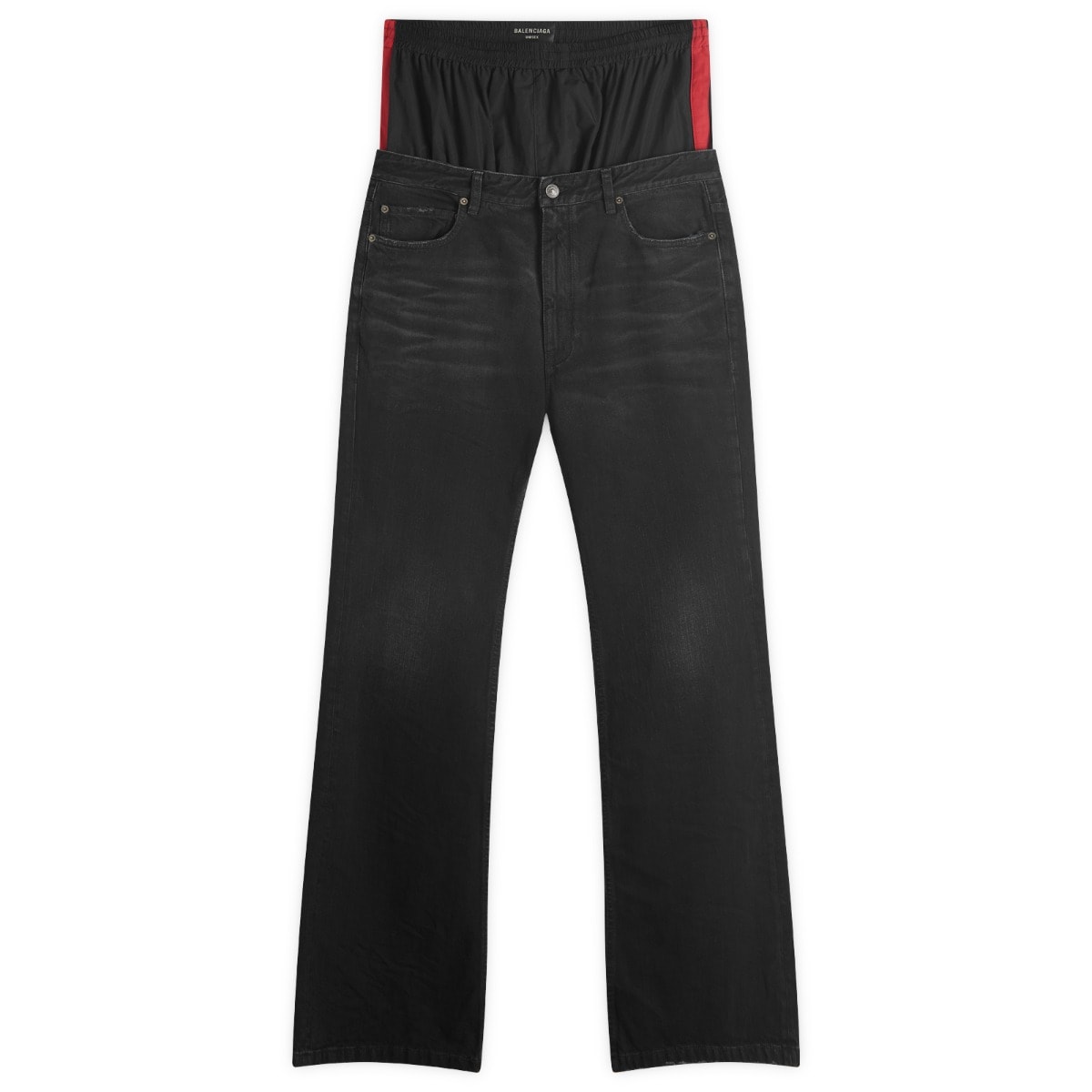 Džínsy Balenciaga Balenciaga Layered Denim Jeans, Size Large Čierna | 814224-TRW58-6412, 1