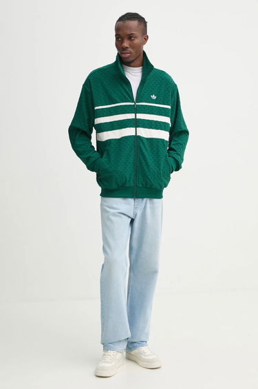 Mikina adidas Originals Textured Zip-Up Track Jacket Zelené | JD0696, 1