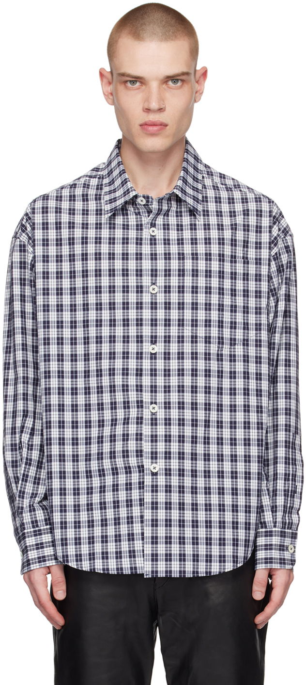 Košeľa AMI Check Shirt Navy | USH125.CO0012, 0