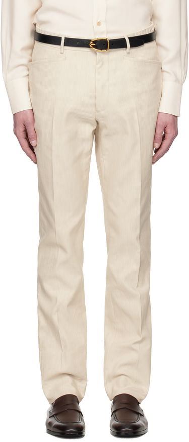 Nohavice Tom Ford TOM FORD Summer Cord Dyllan Trousers Béžová | PLPW01-CGS70, 0