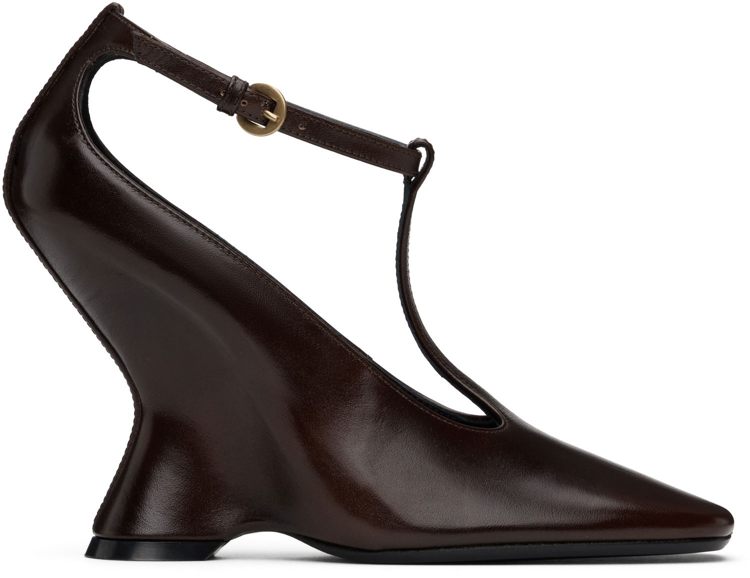 Tenisky a topánky Dries Van Noten Leather Wedge Mary Jane Heels Hnedá | WS242-1414-103, 0