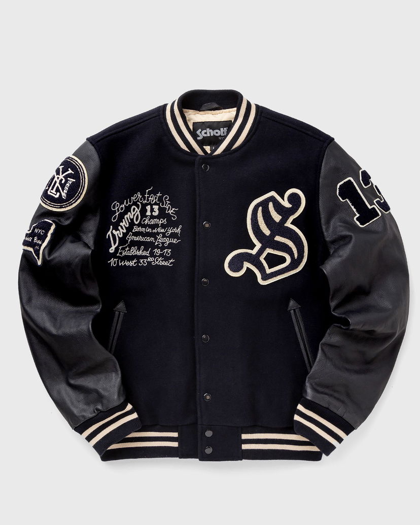 Bomber bunda Schott NYC Bomber Jacket Modrá | LCBOWLER-NAVY-NAVY