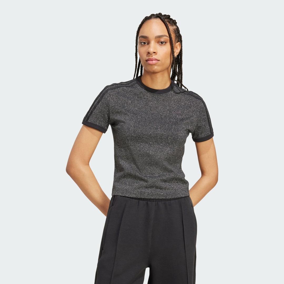 Tričko adidas Performance Adicolor Glitter Cali Tee Šedá | JV9655, 0