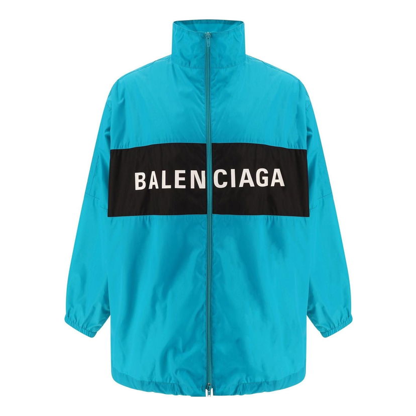 Vetrovka Balenciaga Logo Zip-Up Jacket Modrá | 725302TNO194600