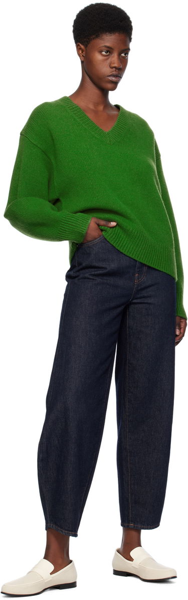 Sveter TOTEME TOTEME V-Neck Knit Sweater Zelené | 241-WRT1034-YA0004, 3