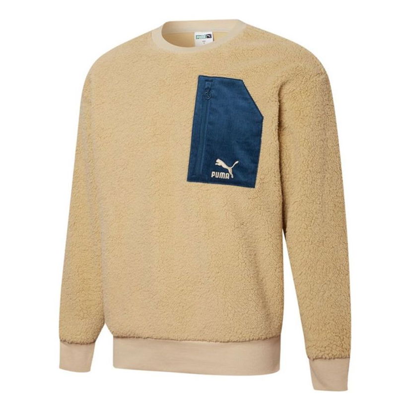 Sveter Puma Retro Sherpa Crew Neck Sweatshirt Béžová | 534814-12