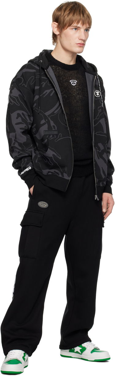 Tepláky AAPE by A Bathing Ape AAPE by A Bathing Ape Moonface Logo Cargo Sweatpants Čierna | AAPPTMB643XXNBKX, 3