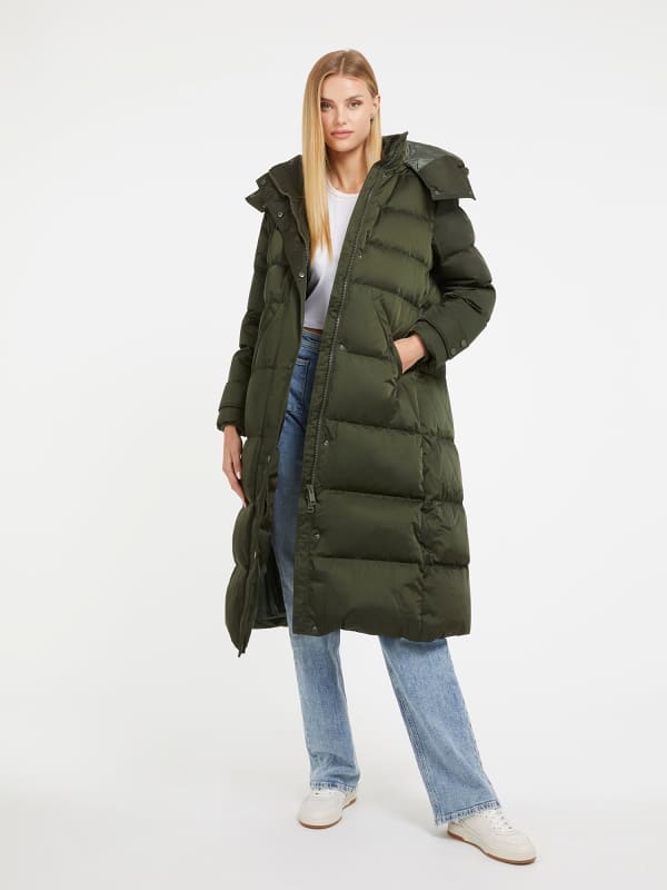 Prešívaná bunda GUESS Real Down Long Čierna | W3BL41WFSW2, 0