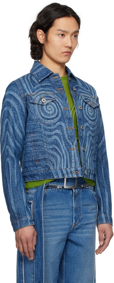 Bunda Jean Paul Gaultier Jean Paul Gaultier Spiral Denim Jacket Modrá | 25/34-U-VE114L-D017-5556, 1