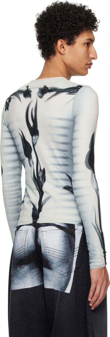 Tričko Jean Paul Gaultier Jean Paul Gaultier Flower Body Morphing Long Sleeve T-Shirt Biela | 25/33-F-TO264-T581-010200, 2