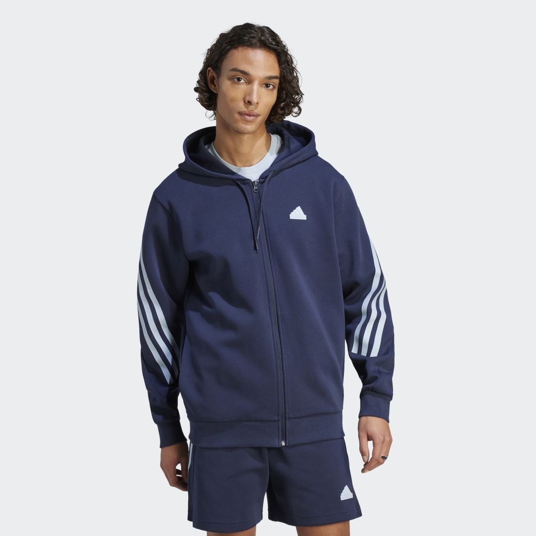 Mikina adidas Originals Future Icons 3-Stripes Full-Zip Hoodie Navy | IJ8879, 1
