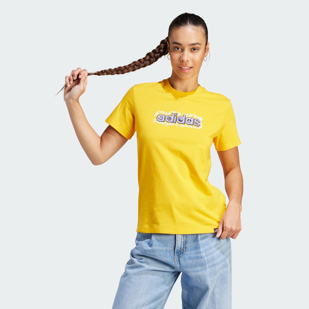 Tričko adidas Performance Doodle Graphic T-Shirt Žltá | IJ7328, 0