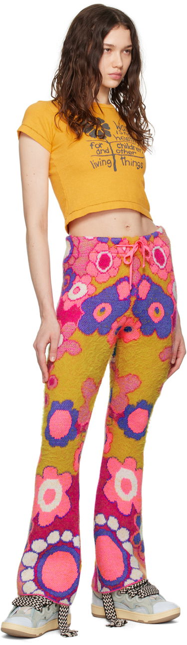 Crop Top ERL Printed Cropped T-Shirt Žltá | ERL07T102, 3