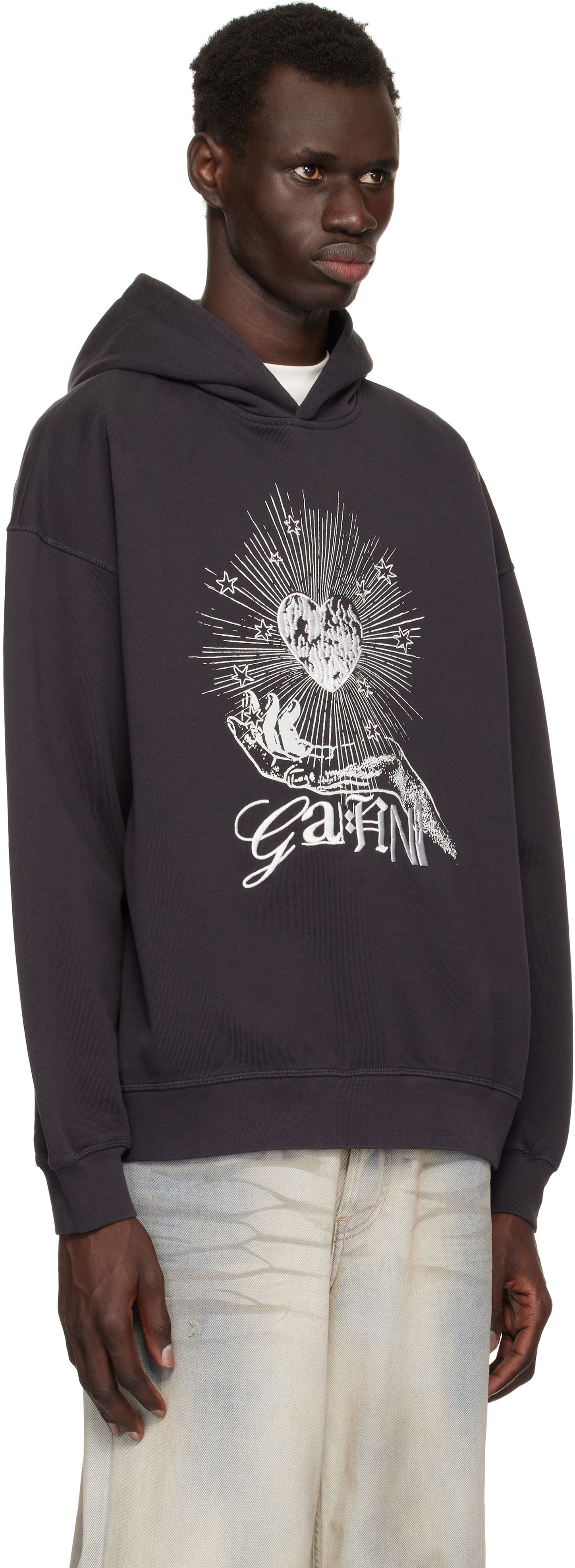 Ganni Isoli Heart Oversized Hoodie