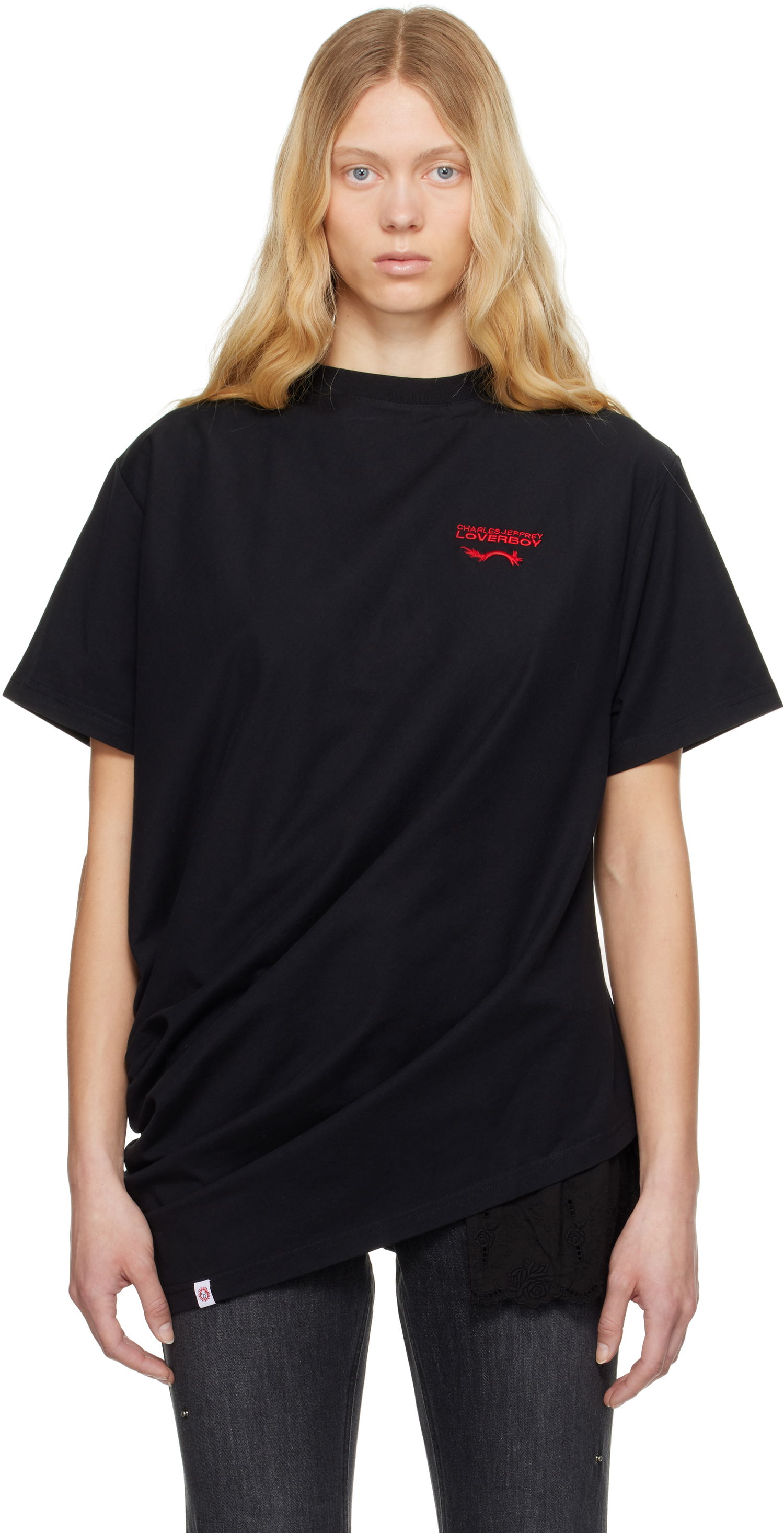 Tričko Charles Jeffrey Loverboy Charles Jeffrey LOVERBOY Topsy Turvy T-Shirt Čierna | 54101301, 0