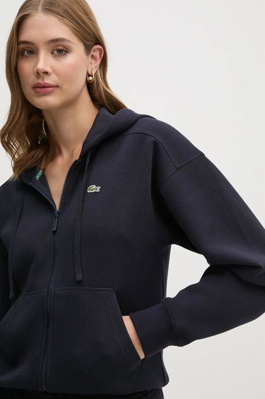 Mikina Lacoste Navy Blue Zip-Up Hoodie With Applique Modrá | SF2669, 0