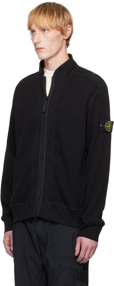 Sveter Stone Island Stone Island Waffle Fleece Sweatshirt Čierna | K1S15 6100007 S0044, 3
