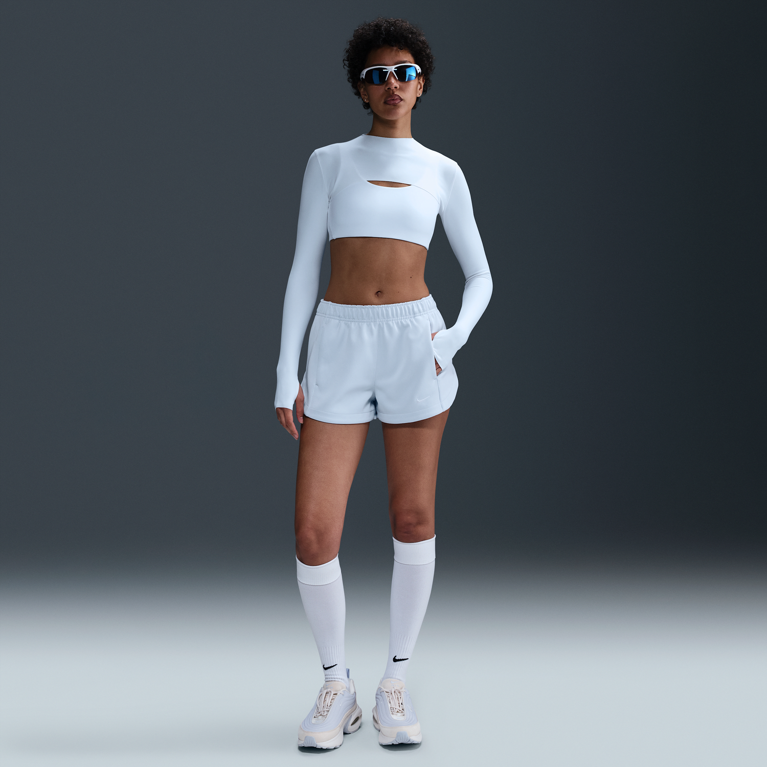 Šortky Nike Sportswear Windrunner Mid-Rise Shorts Biela | HJ1406-423, 0