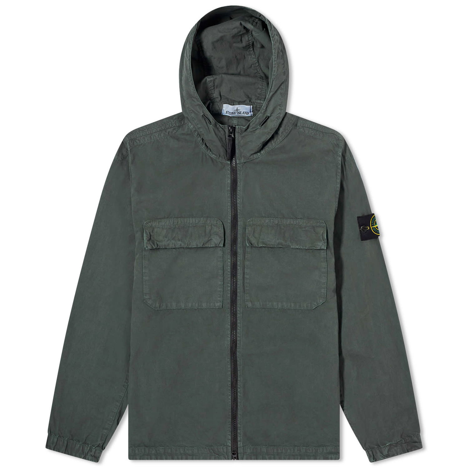 Bunda Stone Island Brushed Cotton Canvas Hooded Overshirt Zelené | 8015106WN-V0159, 0