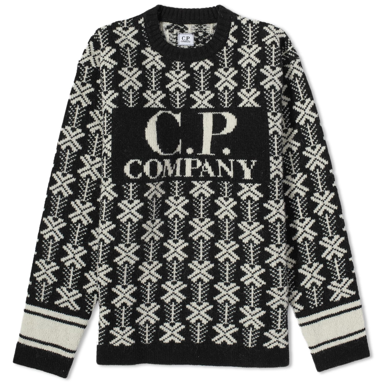 Sveter C.P. Company Wool Jacquard Crewneck Var.02 Čierna | 15CMKN234A-006633J-V02, 0