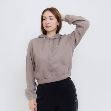 Mikina GUESS Guess Roberta Full Zip Cropped Hoodie Hnedá | V5RQ20KC3D2-A120, 3