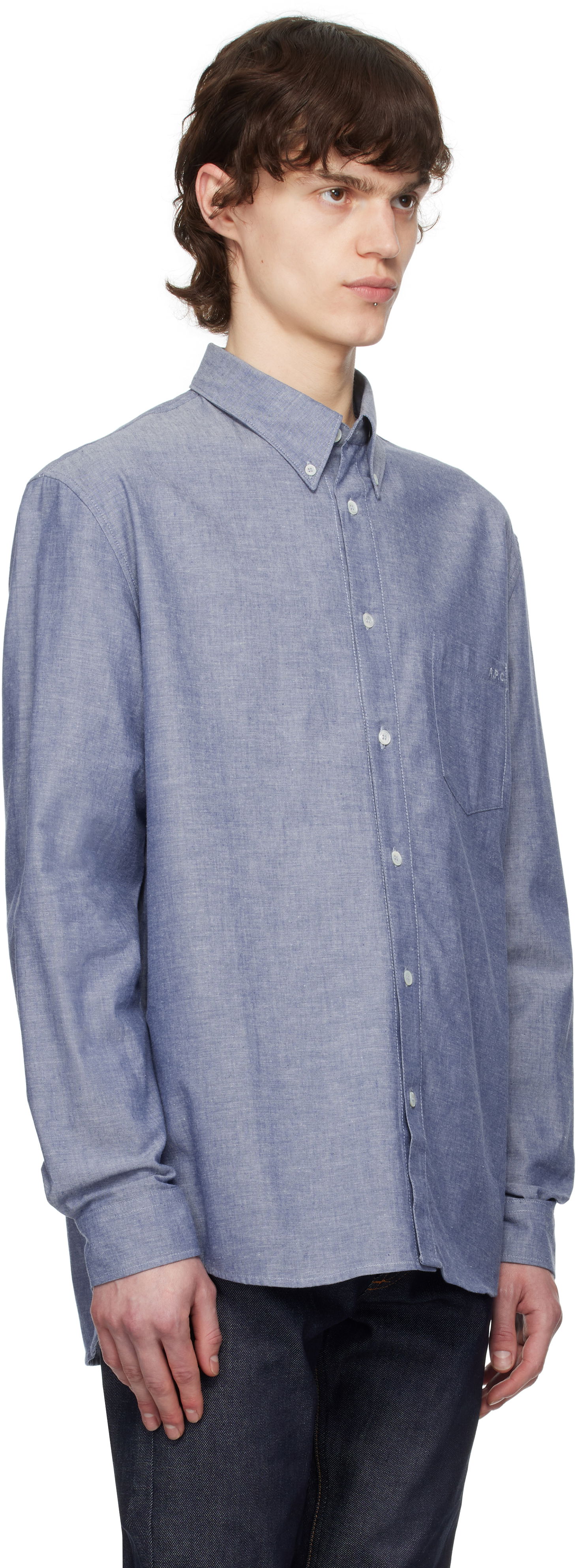 Košeľa A.P.C. A.P.C. Edouard Embroidered Shirt Modrá | COHDV-H12509, 1