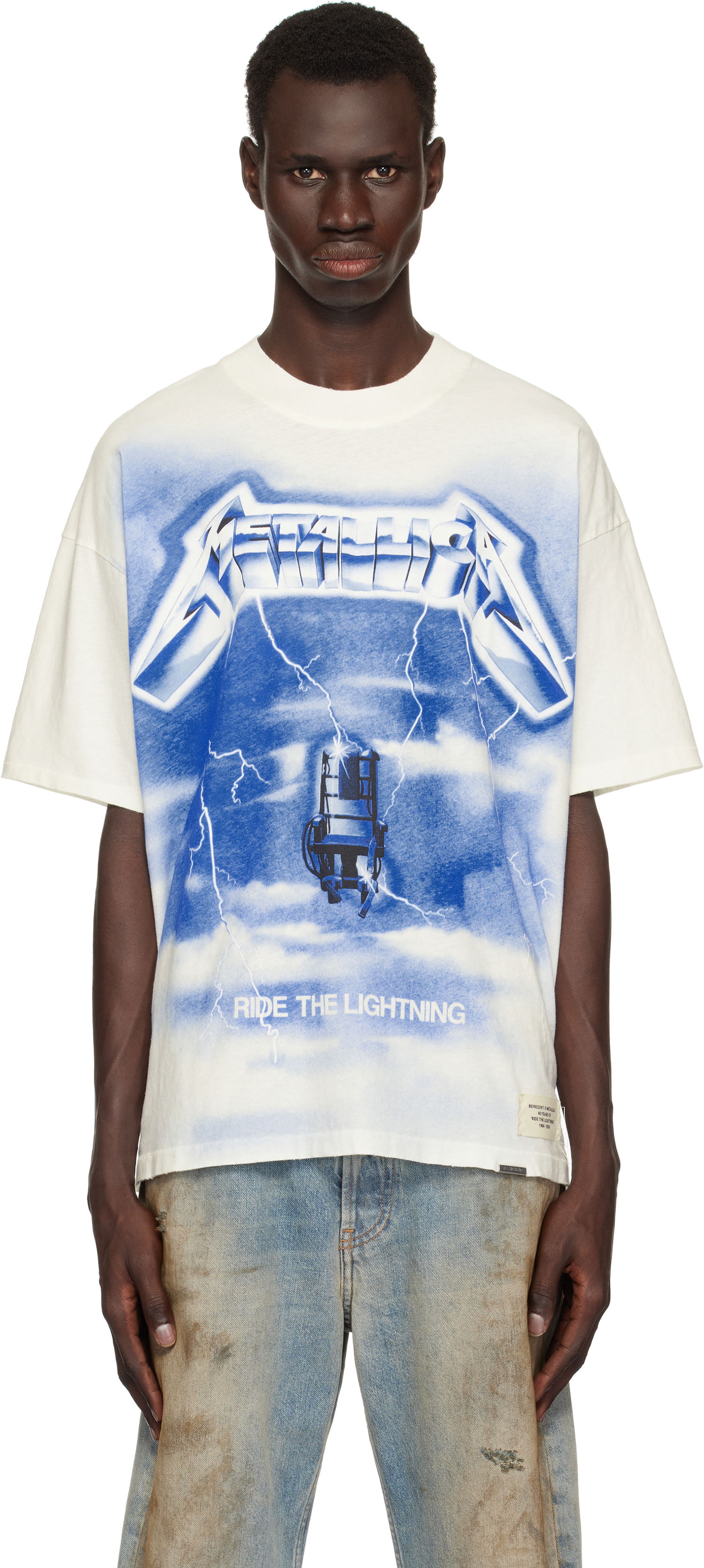 Tričko Represent Clo Represent 'Metallica Ride the Lightning' Graphic Print T-Shirt Biela | MLM4382, 0