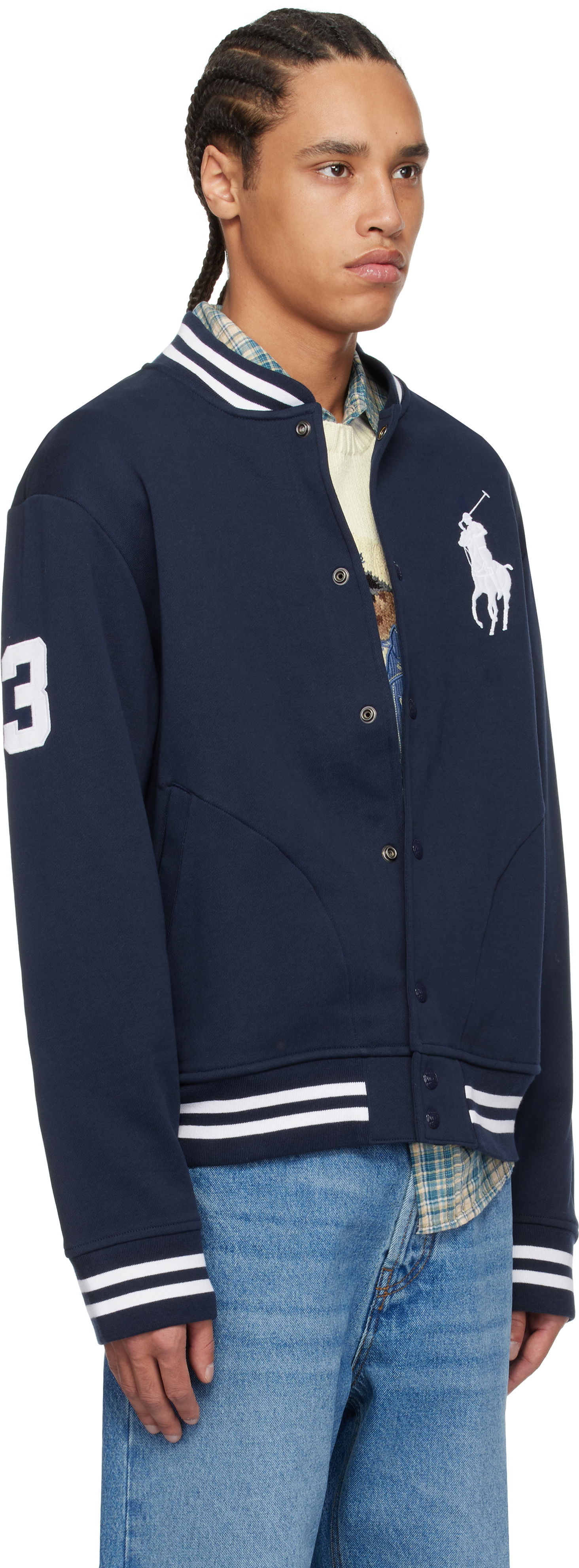 Bomber bunda Polo by Ralph Lauren Ralph Lauren Big Pony Fleece Baseball Bomber Jacket Navy | 710964456002, 1