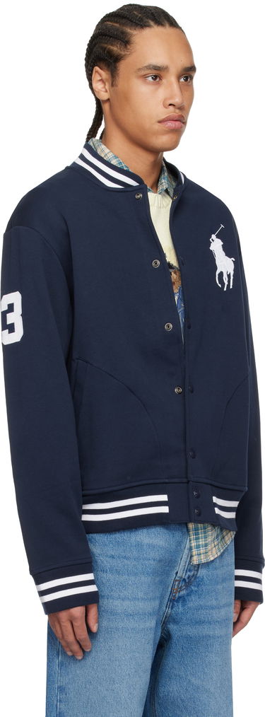 Bomber bunda Polo by Ralph Lauren Ralph Lauren Big Pony Fleece Baseball Bomber Jacket Navy | 710964456002, 1