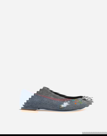 Tenisky a topánky Dolce & Gabbana Dolce & Gabbana Patchwork Denim Embellished Ballet Flats (24-38) Modrá | D10510AR1428C609, 0