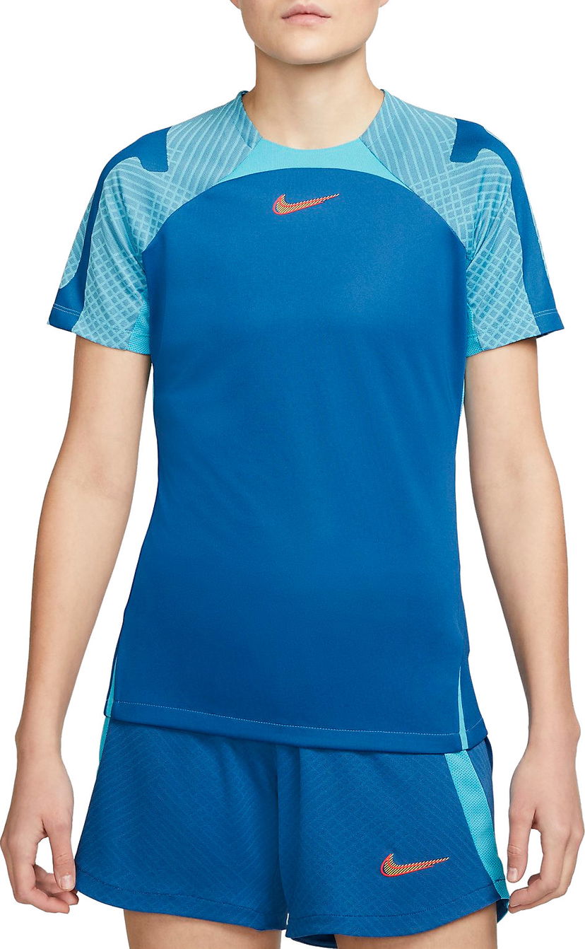 Tričko Nike Strike 22 Patterned Sleeve Training T-Shirt Modrá | dh8840-407