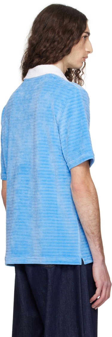 Polo tričko Casablanca Casablanca Velour Stripe Polo Modrá | MPF25-JTP-383-01, 2