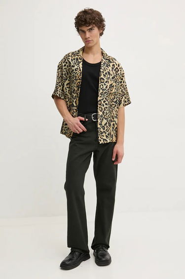 Košeľa Nanushka Maxton Relaxed Leopard Print Shirt Béžová | NM24PFSH06271, 1