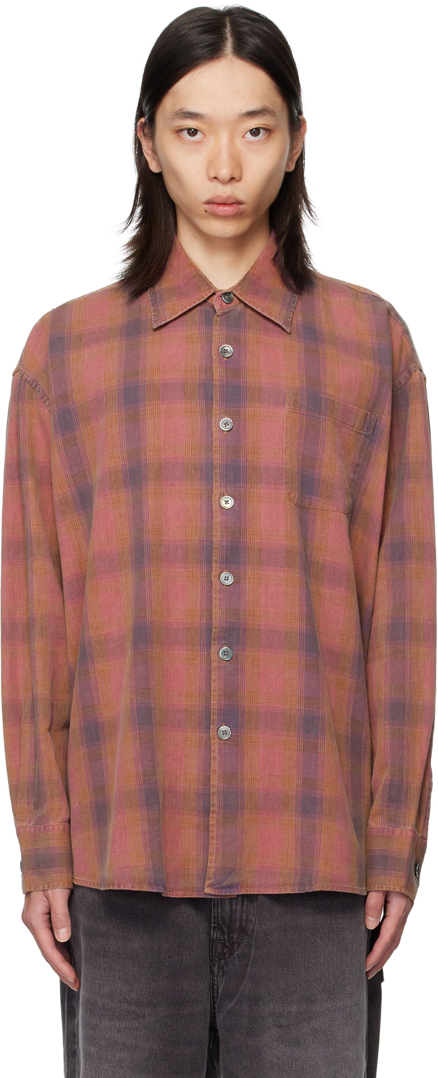 Košeľa OUR LEGACY Our Legacy Borrowed Plaid Shirt Ružová | M4252BIDC, 0