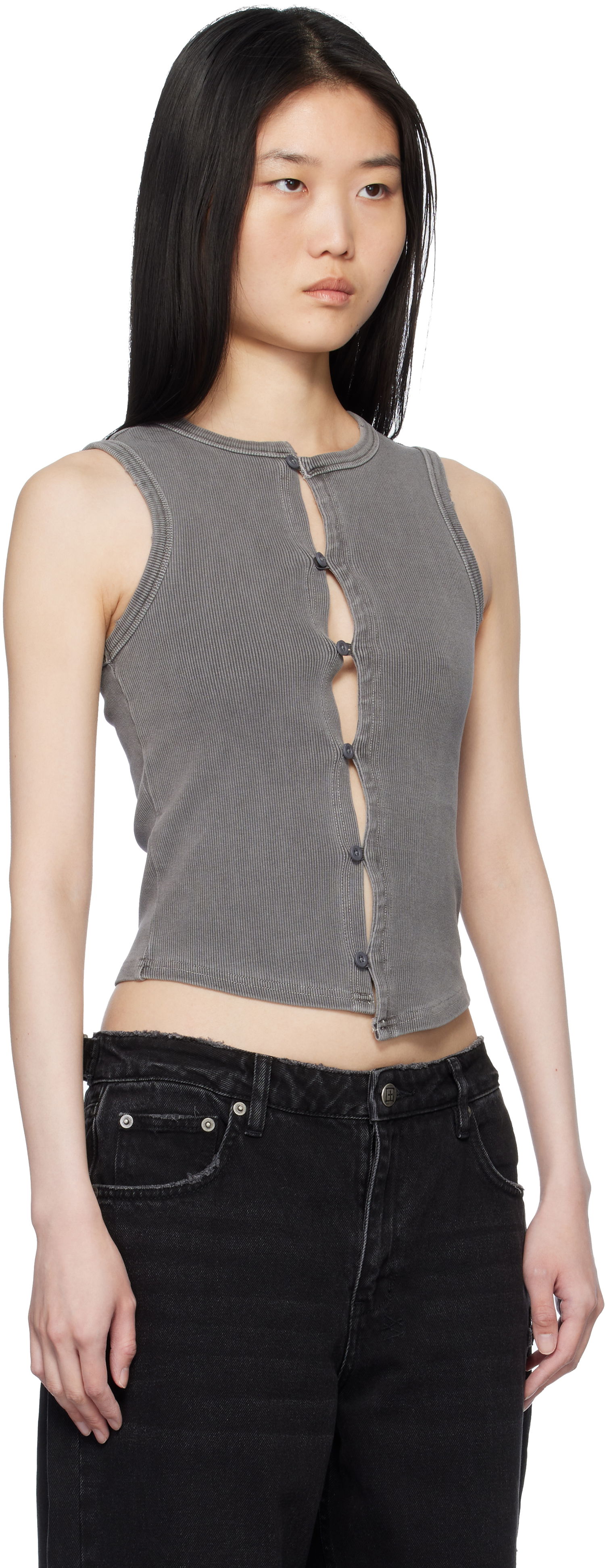 Tielko Ksubi Ksubi Syndicate Xtra Rework Tank Top Šedá | WPS25SI002, 1