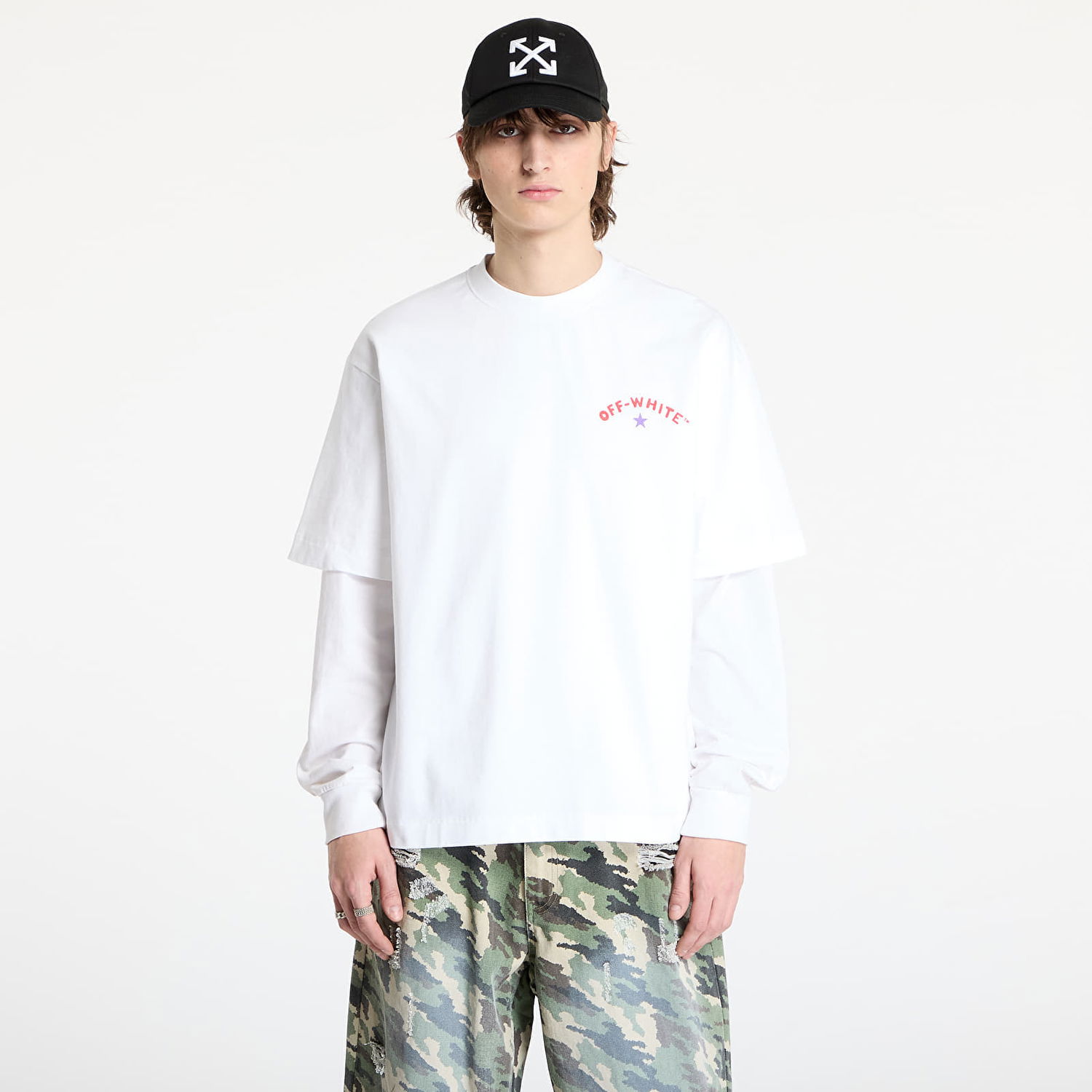 Tričko Off-White Star Arrow Skate T-Shirt Biela | OMAA120S25JER0080110, 0