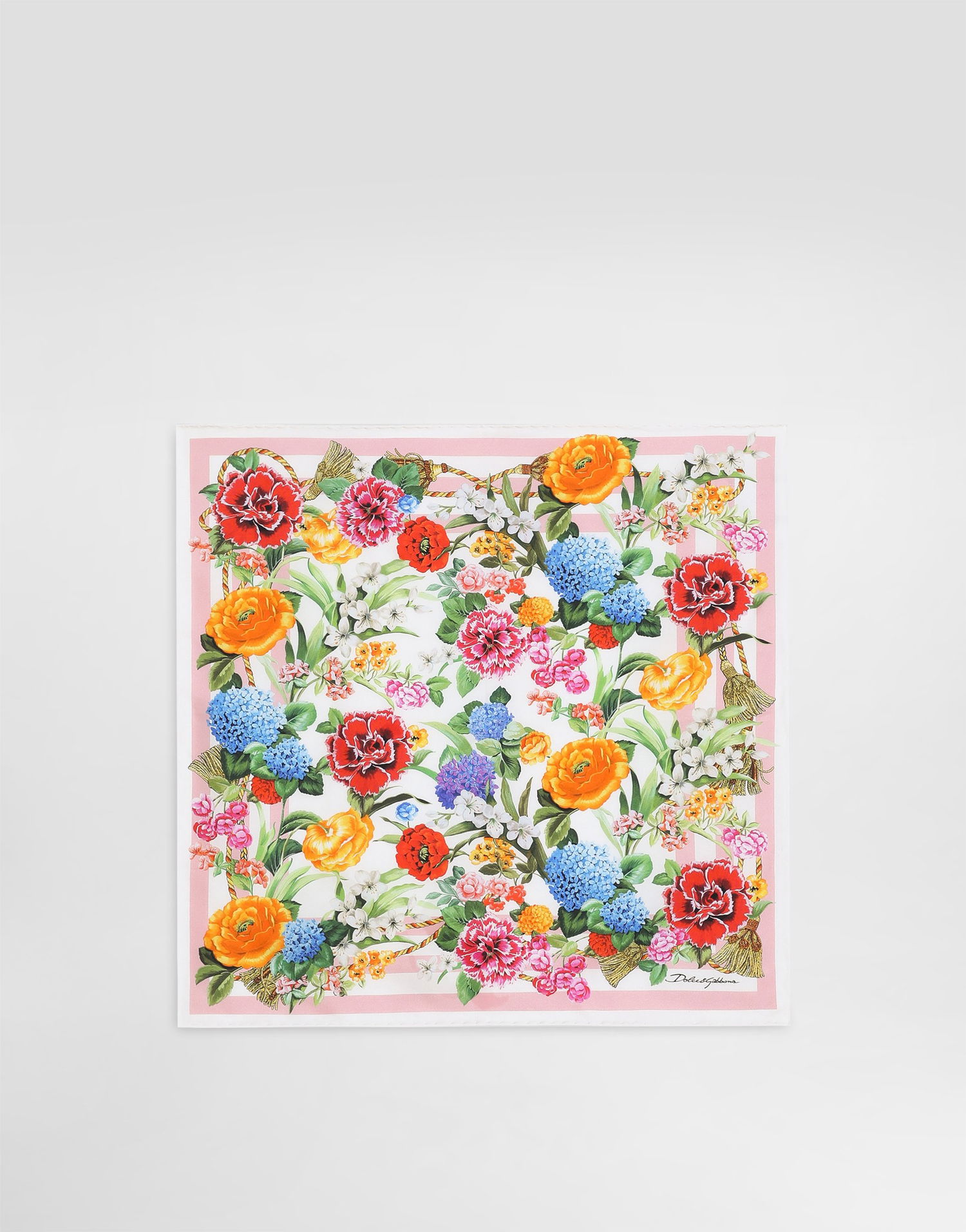 Šál Dolce & Gabbana Dolce & Gabbana Floral Print Silk Twill Square Scarf Rôznofarebný | FN093RGDCV8HD5KU, 0