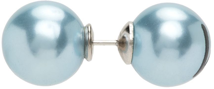 Náušnice VETEMENTS VTMNTS Double Pearl V Earrings Modrá | VL12EA100N, 1