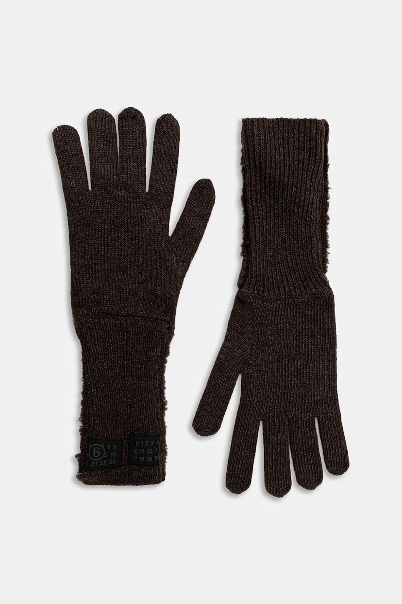 Rukavice Maison Margiela MM6 Maison Margiela Long Knitted Wool Blend Gloves Hnedá | S62TS0078.M13198.144