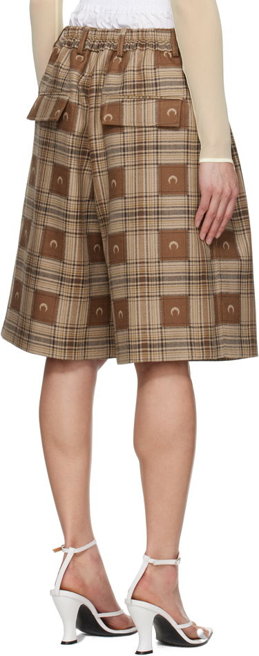 Šortky Marine Serre Marine Serre Moon Checks Jacquard Shorts Hnedá | MSH010A CWOV0064, 2