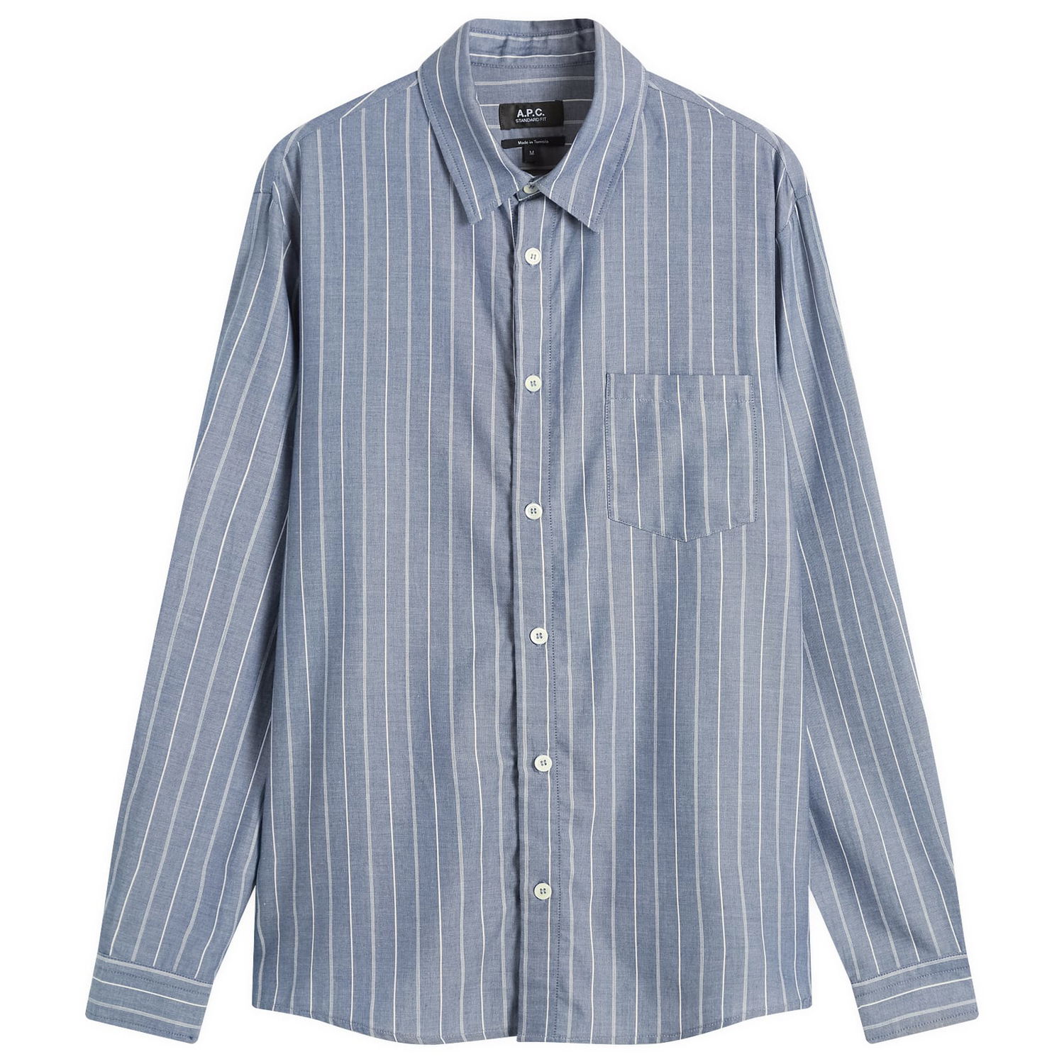 Košeľa A.P.C. Men's Clement Stripe Shirt, Size Small Modrá | COHJU-H12512-IAA, 1