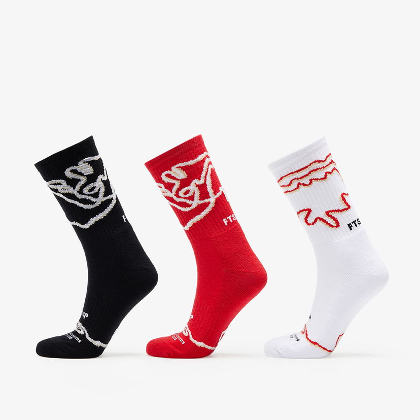 Ponožky Footshop The Stripes Socks 3-Pack Rôznofarebný | FTSHP_318